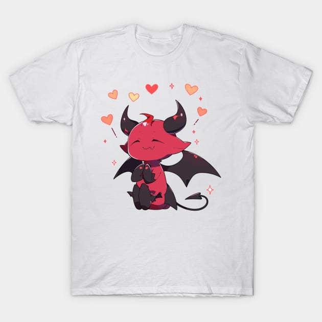 Kawaii demon in love T-Shirt by Retroprints